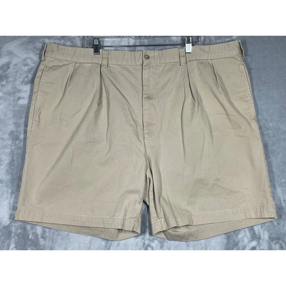Polo Ralph Lauren Tyler Short Mens 48 Khaki Tan Pleated Cotton Chino Shorts